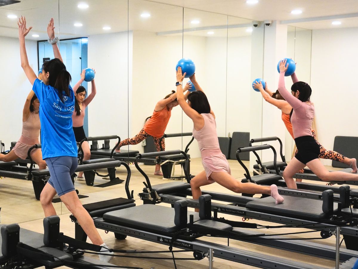 Reformer group class at Sky Yoga International